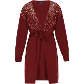 Faina Casaco de malha ouro / vermelho vinho