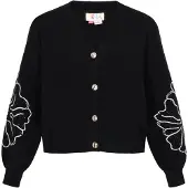 IZIA Casaco de malha preto / branco