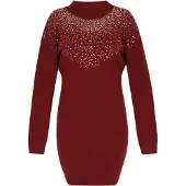 Faina Vestido de malha vermelho