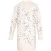 Usha Vestido de malha creme / preto