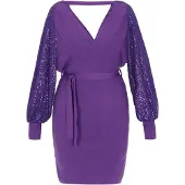 Faina Vestido de malha roxo