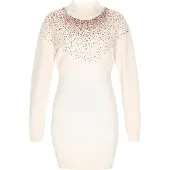 Faina Vestido de malha ouro rosa / offwhite