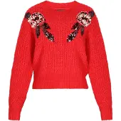 Faina Pullover vermelho / preto / branco pérola