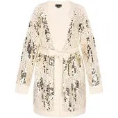 Faina Casaco de malha ouro / offwhite