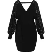 Faina Vestido de malha preto