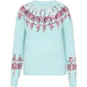 IZIA Pullover aqua / vermelho