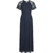 Vila Vestido Longo De Manga Curta Femma