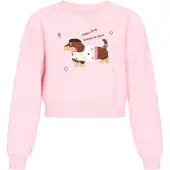 MyMo Pop Sweatshirt 'Pop' castanho / cor-de-rosa / granadina / branco