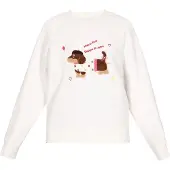 MyMo Pop Sweatshirt 'Pop' castanho / rosa claro / vermelho / branco
