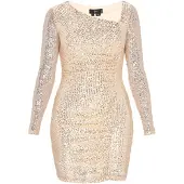 Faina Vestido de cocktail bege / ouro