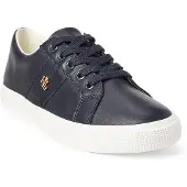 Ralph Lauren para mulher. 802849533001 Sapatilhas Janson II em couro nappa marinho (36.5), 1 a 3cm, Cordão, Casual