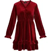 Faina Vestido borgonha