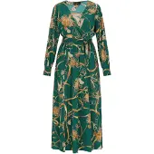 Faina Vestido bege / turquesa / castanho claro