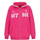 Mymo Casaco em moletão rosa / branco