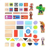 Woomax Spidey Amazing Conjunto De Blocos De Madeira Friends 50 Peças