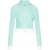 Mymo Casaco de malha 'Young Fashion' turquesa / branco