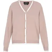 Usha Casaco de malha taupe / branco