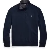 Ralph Lauren para homem. 710812963003 Pulôver com fecho de correr Navy (XL), Casual, Algodão, Manga comprida, Marinho