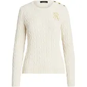 Ralph Lauren para mulher. 200932223002 Camisola com botões bege (XS), Casual, Algodão