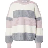 About You Pullover oversized 'Mina' creme / cinzento / rosa escurecido