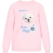 MyMo Pop Sweatshirt 'Pop' azul claro / cor-de-rosa / preto / branco