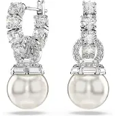 Swarovski Brincos 'Matrix' prata / transparente / branco pérola