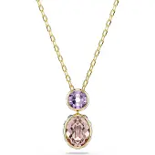 Swarovski Colar ouro / lilás / branco