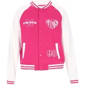 Mymo Casaco em moletão rosa / branco lã