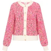 IZIA Casaco de malha rosado / branco lã
