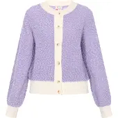 IZIA Casaco de malha roxo / branco