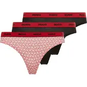 HUGO Tanga Design 10272521 Red 3 Unidades