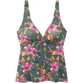LASCANA Top de tankini oliveira / laranja / cor-de-rosa