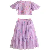 Next Conjuntos 'Lehenga' azul claro / verde / lavanda / cor-de-rosa