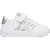 Adidas Sapatilha de desporto 'Grand Court 3.0' prata / branco