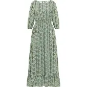 Faina Vestido amarelo pastel / menta / preto