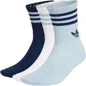Adidas Originals Meias '3-Stripes Crew 3 Pairs' navy / azul claro / branco