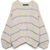 Vero Moda Casaco de malha 'VMMaybe' azul claro / branco lã