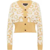 Faina Casaco de malha amarelo / branco lã