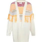 IZIA Casaco de malha 'Eyota' azul pastel / roxo / laranja claro / branco lã
