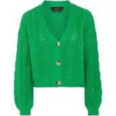 Faina Casaco de malha verde relva