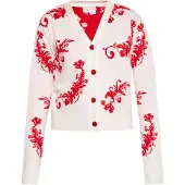 IZIA Casaco de malha vermelho sangue / branco