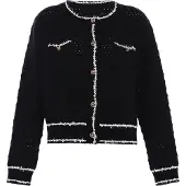 Faina Casaco de malha preto / branco lã