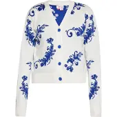 IZIA Casaco de malha azul / branco