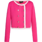 Faina Casaco de malha rosa néon / branco