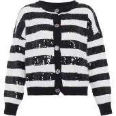 Faina Casaco de malha preto / offwhite