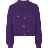 Faina Casaco de malha roxo escuro