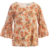 Usha Blusa creme / cinzento / laranja
