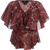 Faina Blusa bordeaux / vermelho ferrugem / arando / vermelho florescente