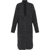 Faina Casaco de malha mosqueado preto