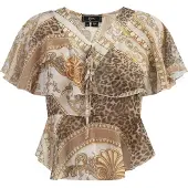 Faina Blusa bege / camurça / castanho escuro / amarelo pastel